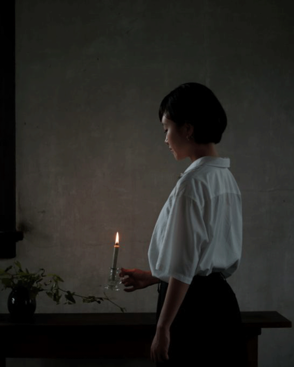 Daiyo Reiskleiewachskerze ROKKAKU [Sechseck]