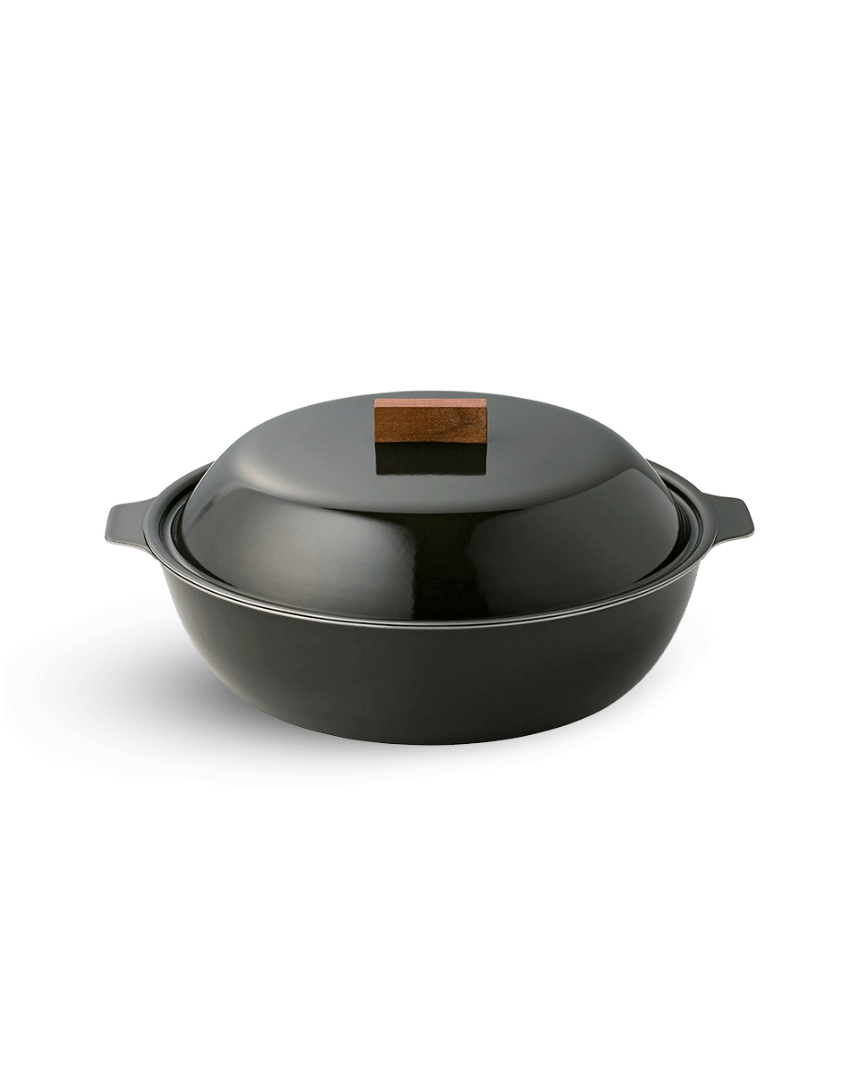 Kinto KAKOMI IH-Emaille-Topf 2L Holzkohle