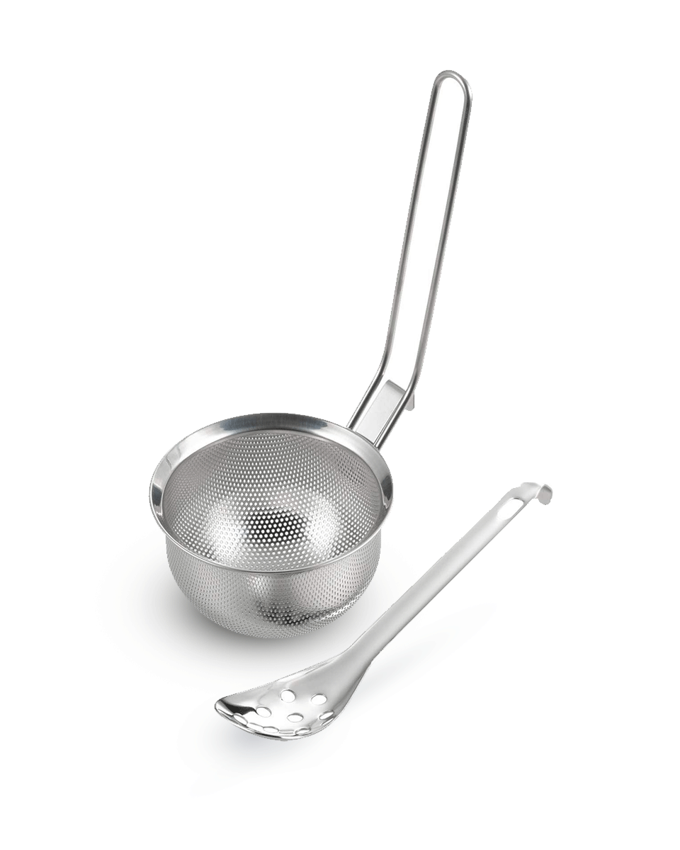 Yoshikawa Misoshi Set, Lebensmittelstrainer mit Edelstahlsieb und Löffel