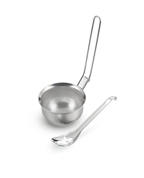 Yoshikawa Misoshi Set, Lebensmittelstrainer mit Edelstahlsieb und Löffel